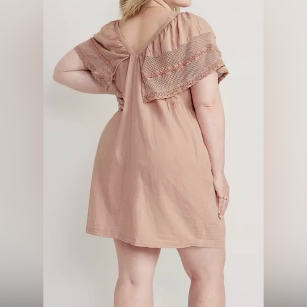 Women’s Old Navy  Flutter-Sleeve Tie-Back Mini Swing Dress Size XXL - Picture 3 of 8